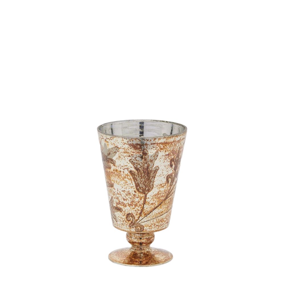 Edg Vase Pokal Kristallglas Gold H: 17 cm  | Schubiger Möbel