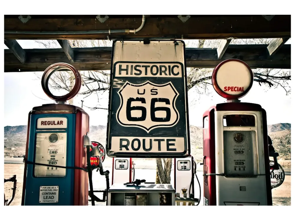 image LAND Digitaldruck auf Glas Route 66  | Schubiger Möbel