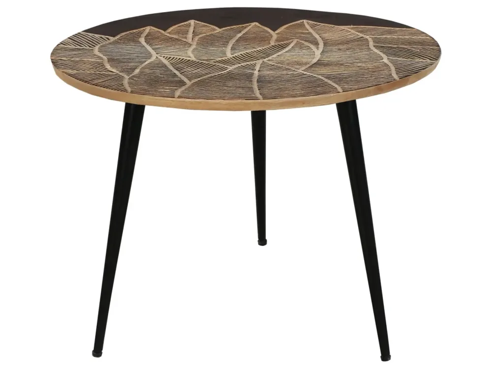 Decofinder Beistelltisch Schwarz Natur D: 50 cm  | Schubiger Möbel