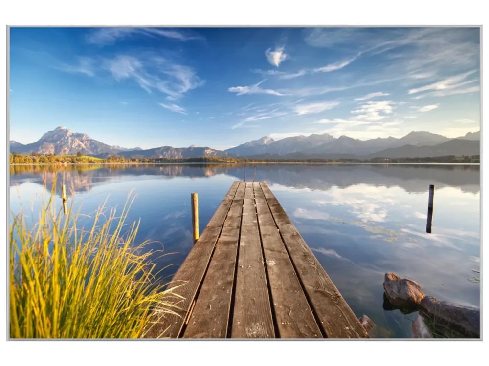 image LAND Bild mit Rahmen Steg im Bergsee  | Schubiger Möbel