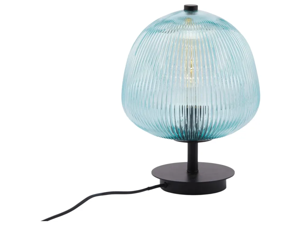 Edg Lampen Glas Gebomt Türkis H: 34 cm  | Schubiger Möbel