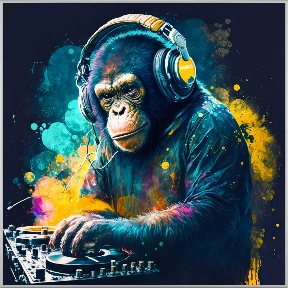 image LAND Bild mit Rahmen Monkey dj  | Schubiger Möbel