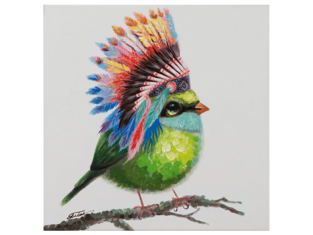 image LAND Bild Vogel mit Indianerperücke  | Schubiger Möbel