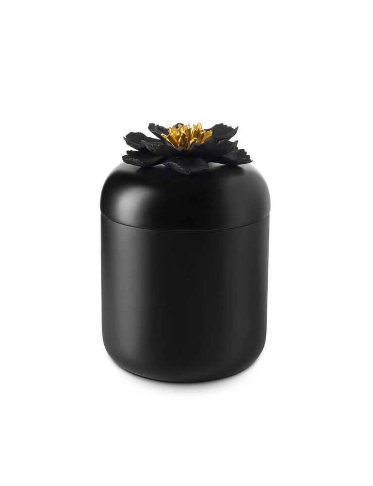 Abhika Dose Peony Schwarz H: 16 cm  | Schubiger Möbel