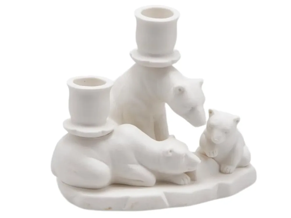 Edg Kerzenständer Eisbärenfamilie Weiss H: 12 cm  | Schubiger Möbel