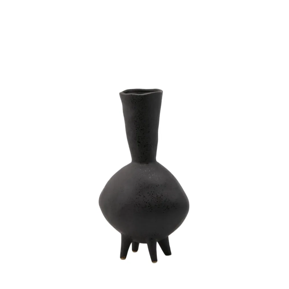 Edg Vase Chakra Keramik Schwarz H: 34 cm  | Schubiger Möbel