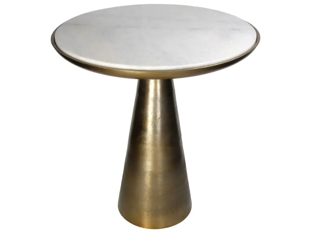 Kersten Beistelltisch Aluminium Marmor H: 50 cm  | Schubiger Möbel