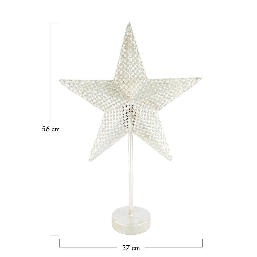 Decofinder Tischleuchte Stern Aus Metall, Silber H: 56 cm  | Schubiger Möbel