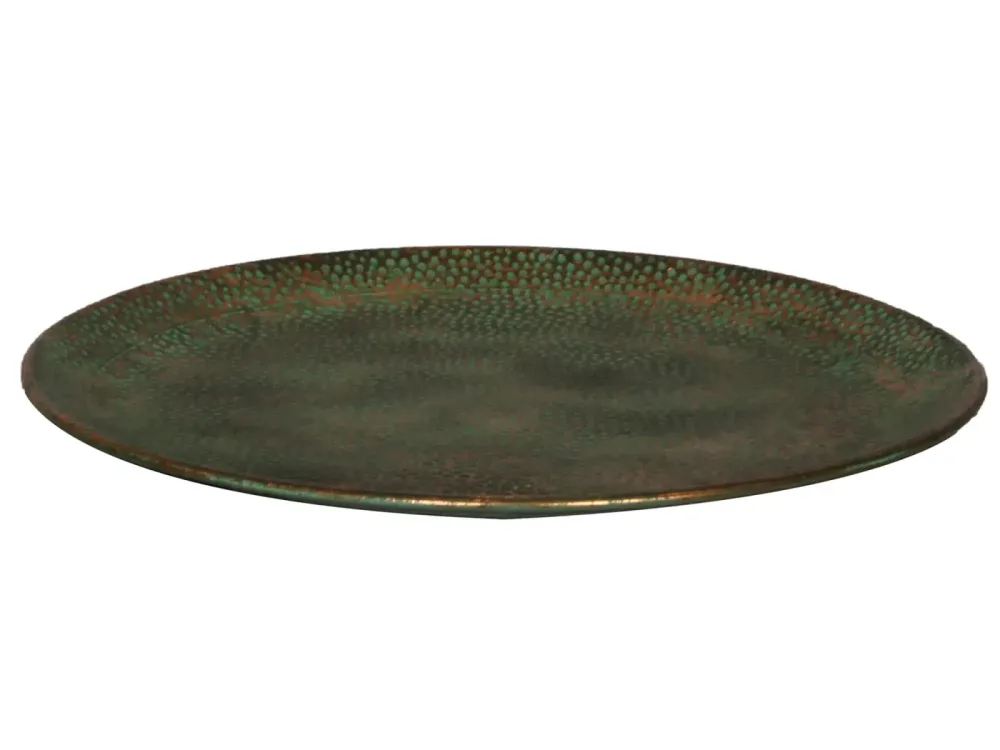 Decofinder Tablett Metall Grün D: 5 cm  | Schubiger Möbel