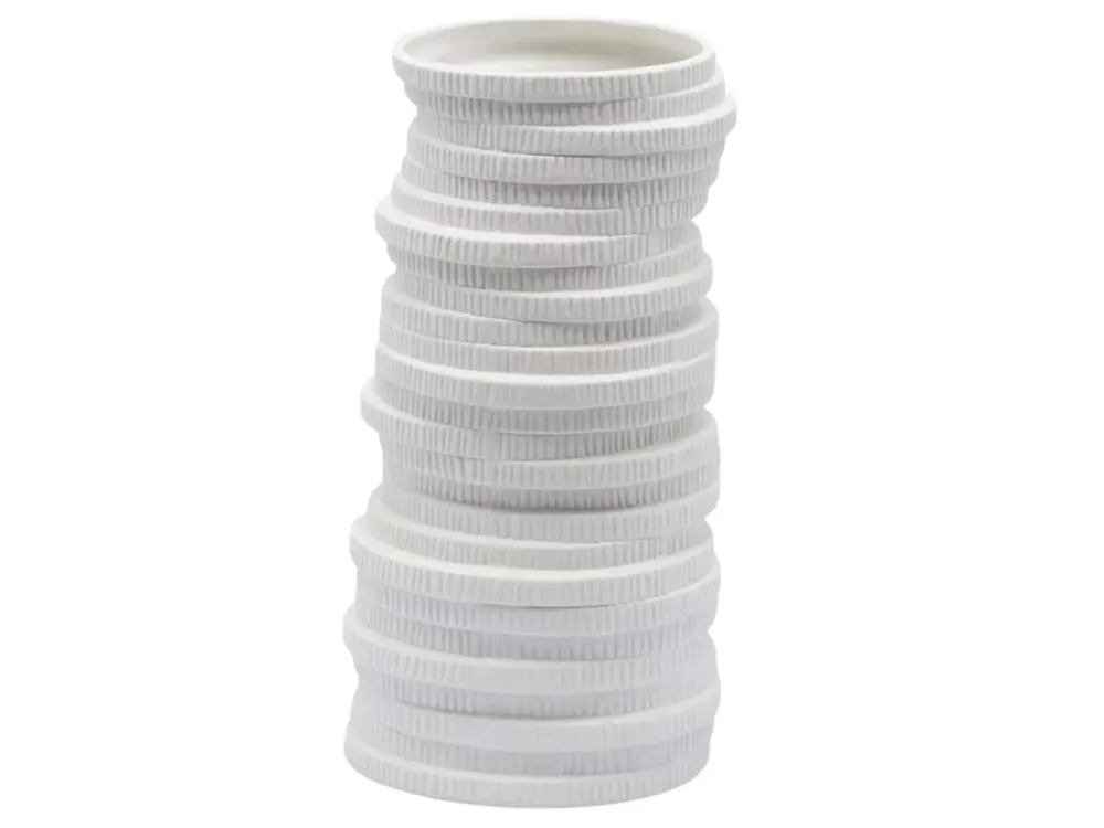 Edg Vase Scheiben Matt Weiss H: 31 cm  | Schubiger Möbel