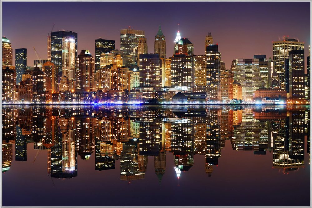 image LAND Bild mit Rahmen New York Skyline mit Spiegelung  | Schubiger Möbel