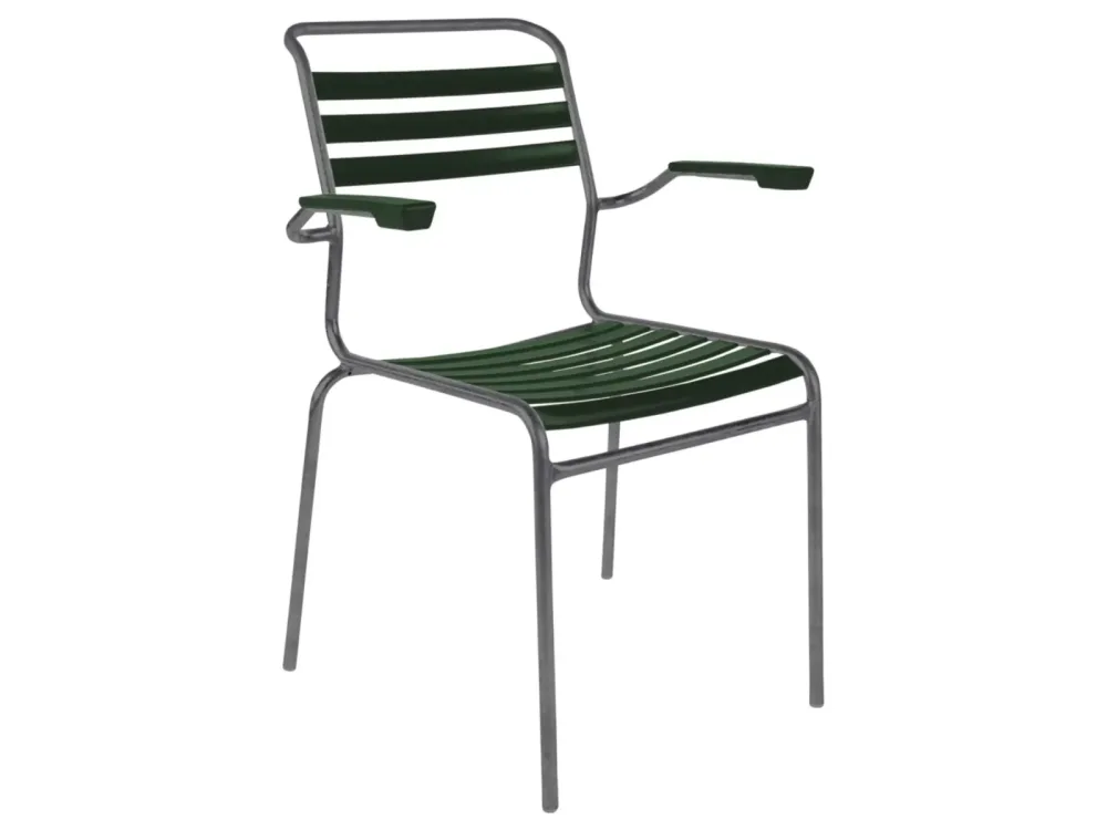 Schaffner Lättli-Stuhl Säntis mit Armlehnen Grün | Schubiger Möbel
