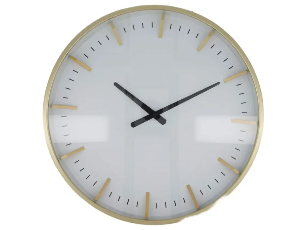 Decofinder Uhr Metall, Weiss Gold D: 50 cm  | Schubiger Möbel