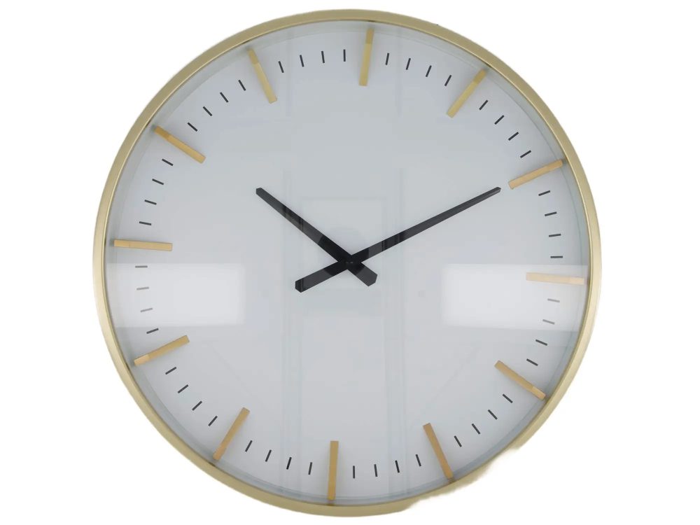 Decofinder Uhr Metall, Weiss Gold D: 50 cm  | Schubiger Möbel