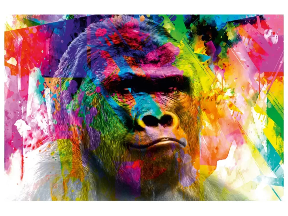 image LAND Digitaldruck auf Glas Pop Art Gorilla  | Schubiger Möbel