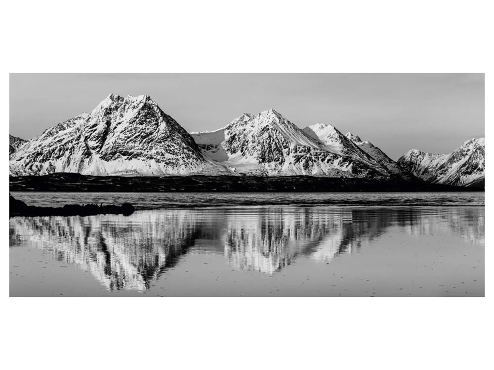 image LAND Digitaldruck auf Acrylglas Spiegelnde Winterberge  | Schubiger Möbel