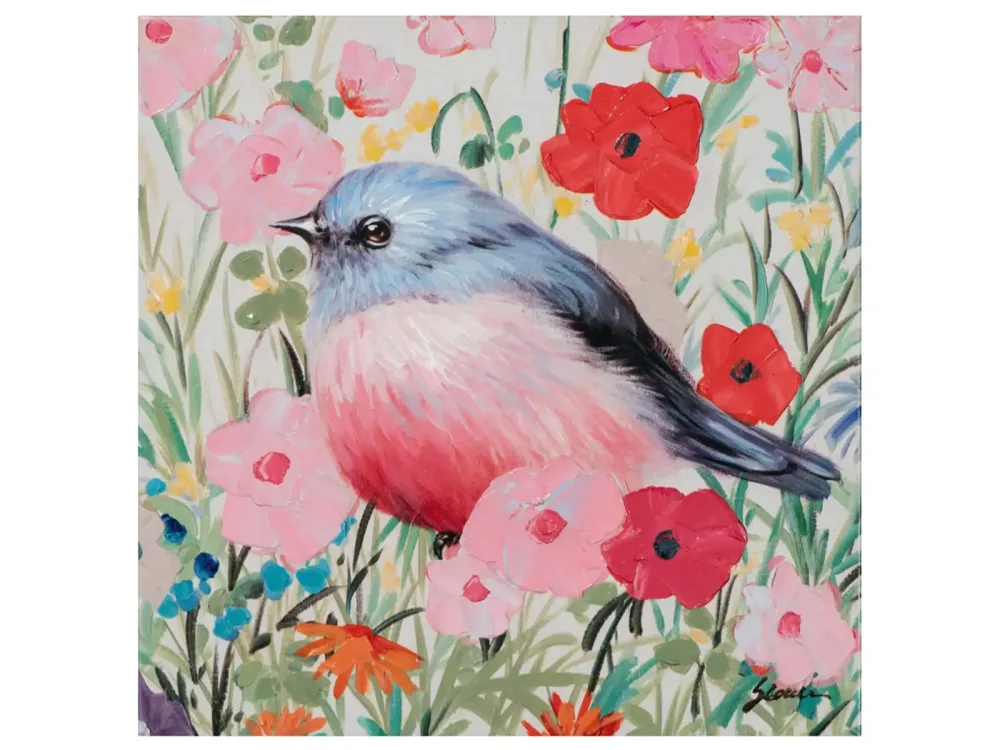 image LAND Bild Vogel im Blumenmeer 1  | Schubiger Möbel
