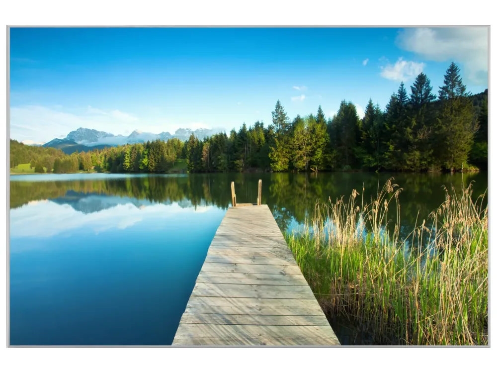image LAND Bild mit Rahmen Steg im Bergsee  | Schubiger Möbel