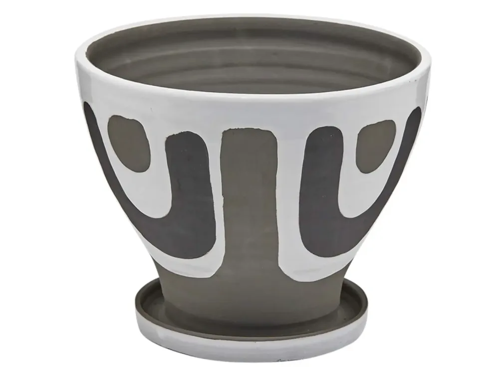 Edg Vase Phoenix Schwarz Weiss H: 22 cm  | Schubiger Möbel
