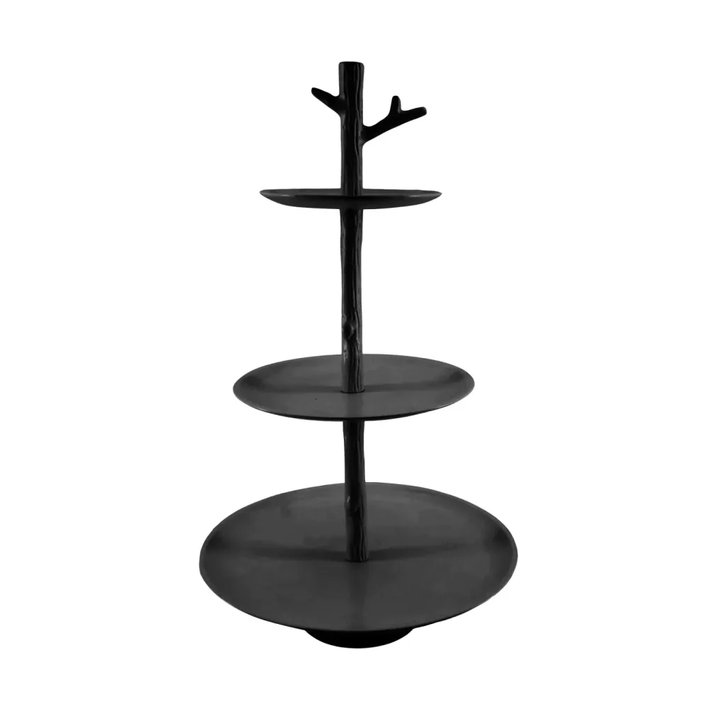 Decofinder Etagere 3-lagig, Aluminium, Schwarz  | Schubiger Möbel