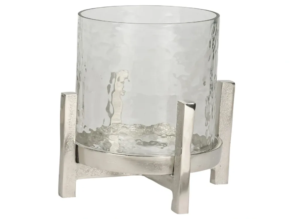 Decofinder Windlicht Hadir, Aluguss mit Glas, D: 16 cm  | Schubiger Möbel