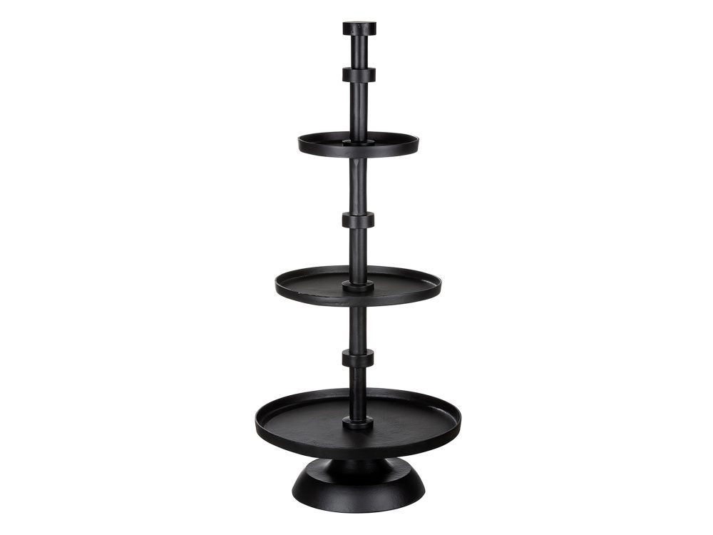 Gilde Etagere Aluminium Schwarz H: 104 cm  | Schubiger Möbel