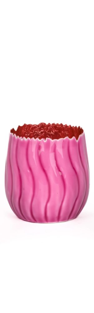 Decofinder Windlicht Welle Pink H: 10 cm Rosa | Schubiger Möbel