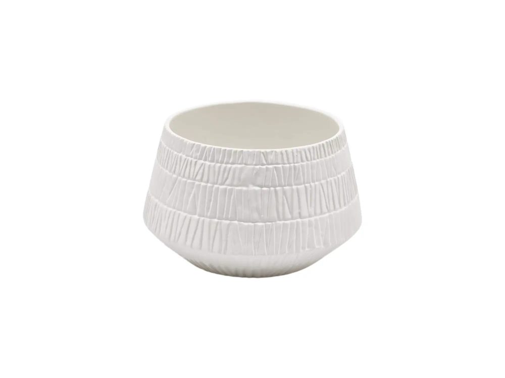 Edg Schale Kratzer-Optik Weiss H: 15 cm Weiss | Schubiger Möbel