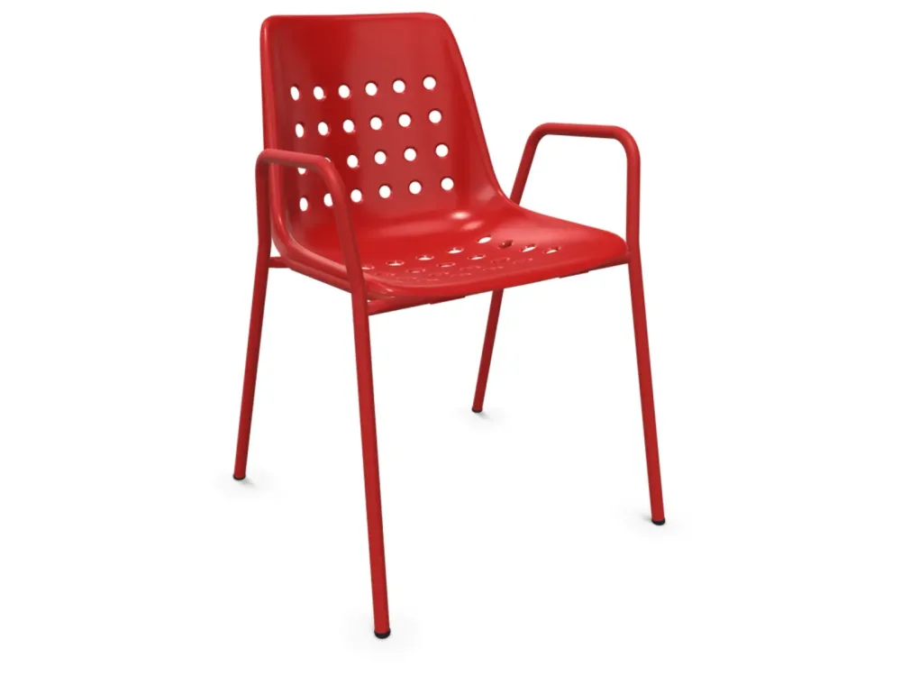 Schaffner Schalen-Stuhl Bermuda mit Armlehne Rot | Schubiger Möbel
