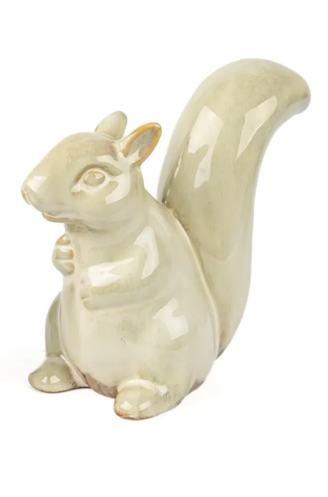 Decofinder Figur Eichhörnchen Chip, Keramik, Creme  | Schubiger Möbel