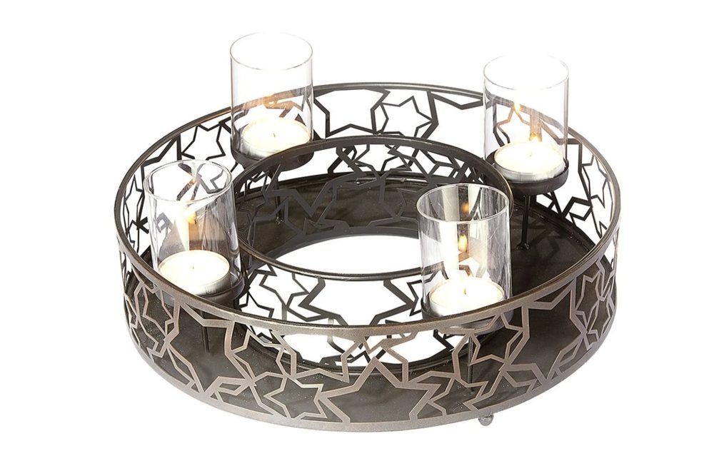 Gilde Kerzenleuchter Stars, Metall, Braun D: 41 cm  | Schubiger Möbel