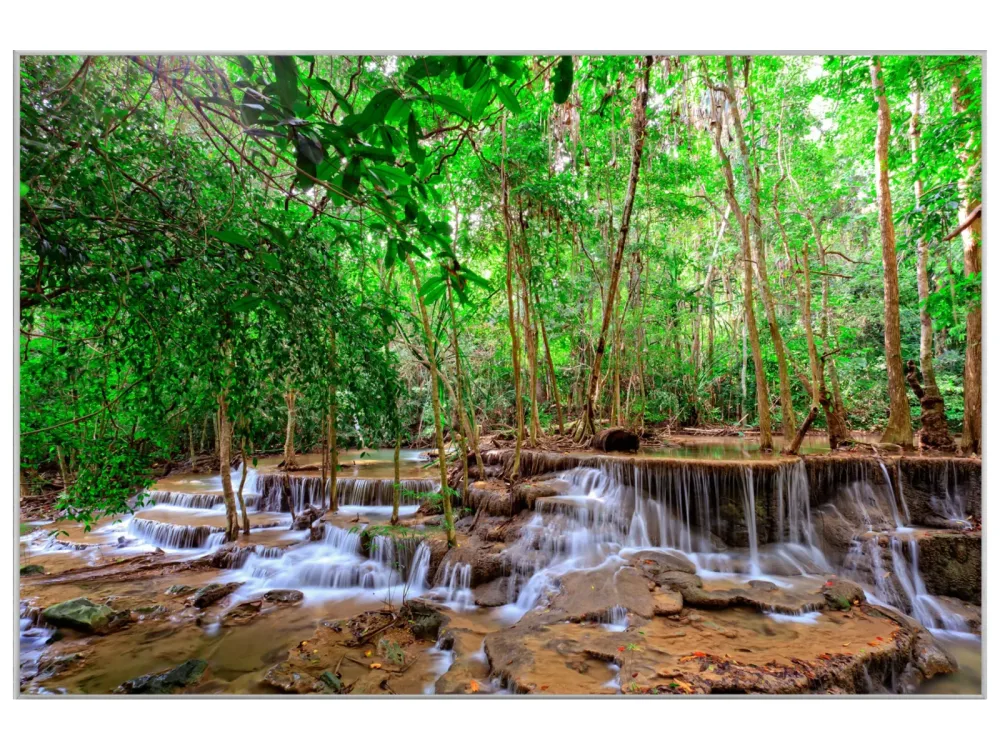 image LAND Bild mit Rahmen Kleiner Wasserfall im Wald 1  | Schubiger Möbel