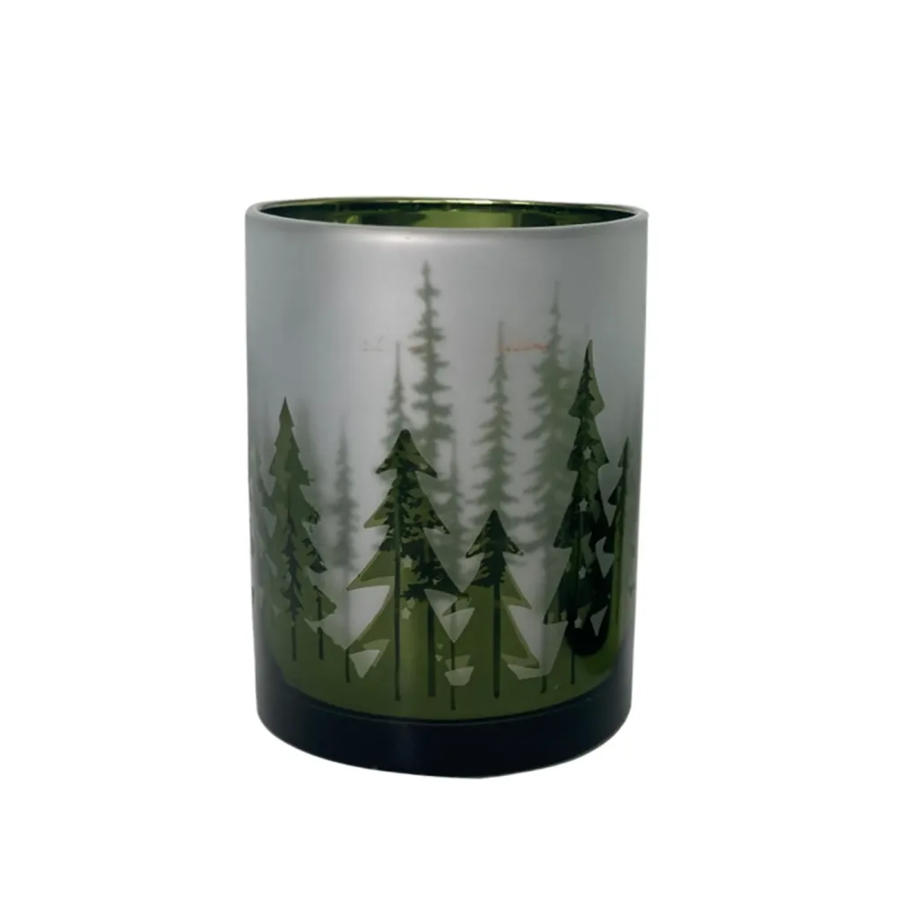 Decofinder Windlicht Waldlandschaft, Grün  | Schubiger Möbel