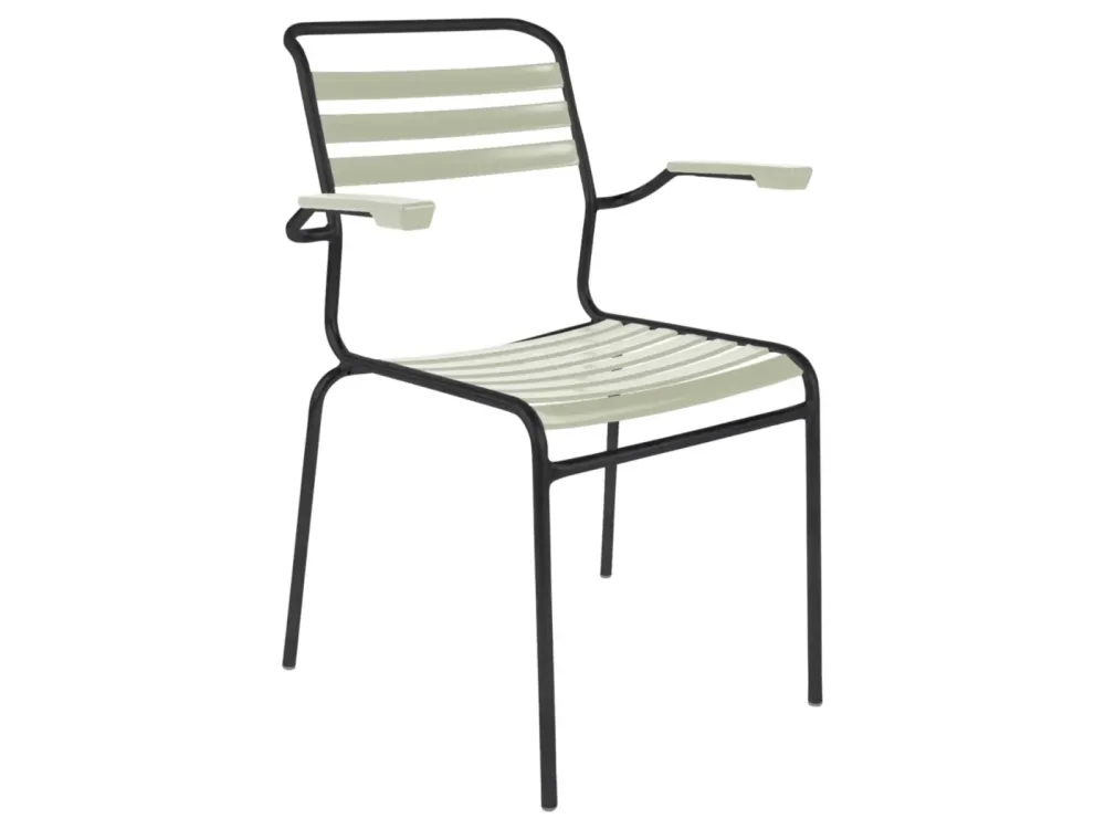 Schaffner Lättli-Stuhl Säntis mit Armlehnen Grün | Schubiger Möbel