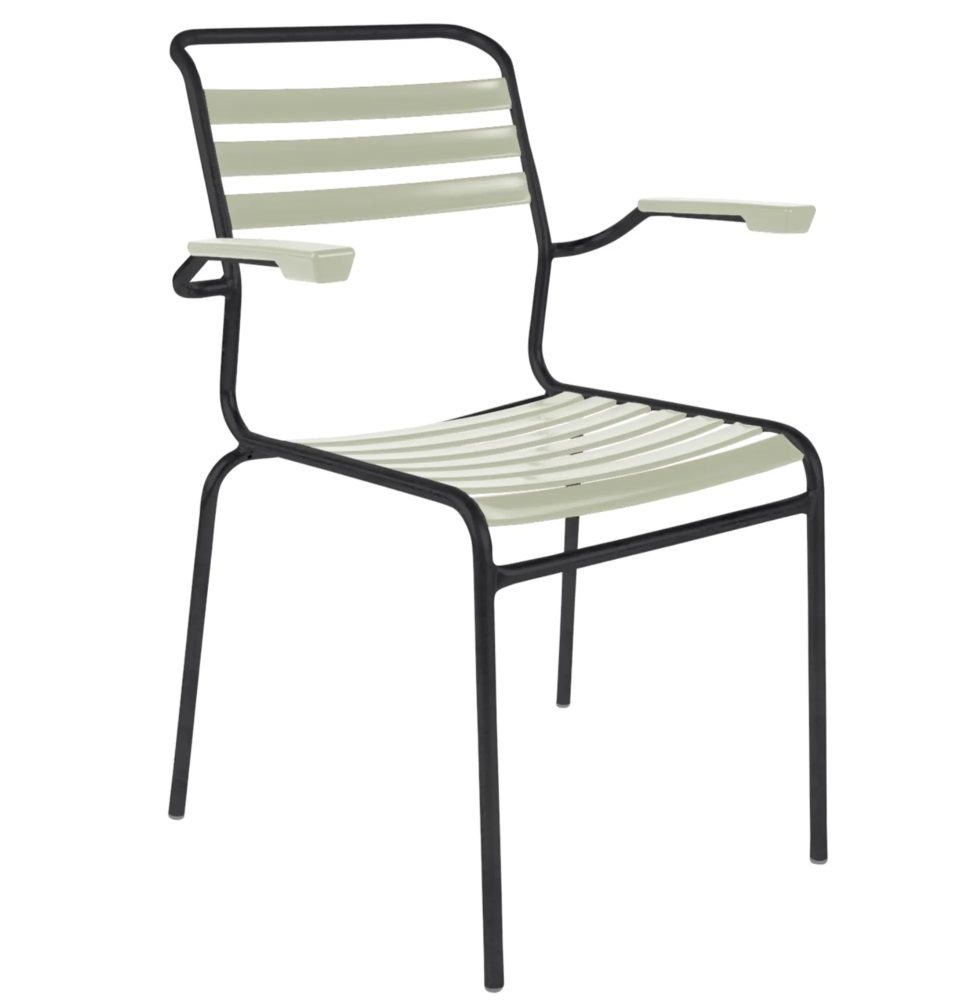 Schaffner Lättli-Stuhl Säntis mit Armlehnen Grün | Schubiger Möbel