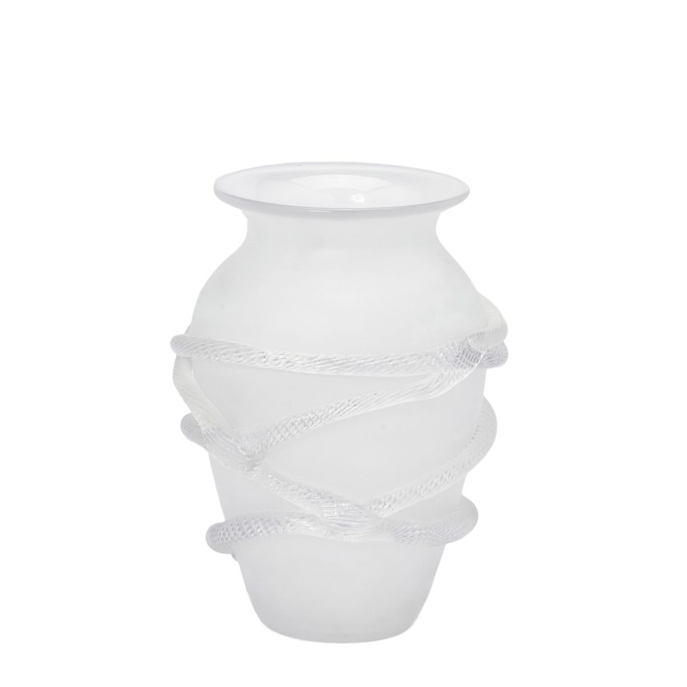Edg Vase Anphore mit Schlange Glas H: 28 cm  | Schubiger Möbel