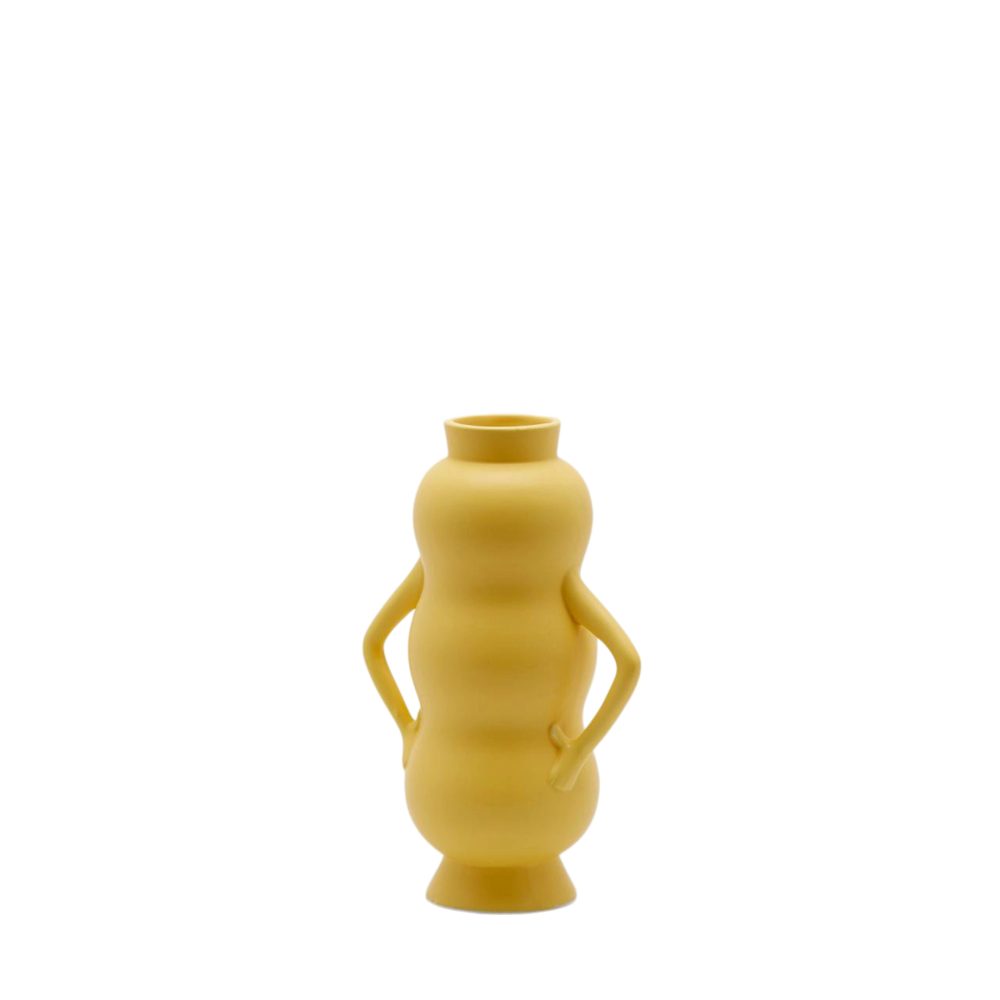 Edg Vase Trilobo Keramik Gelb H: 24 cm  | Schubiger Möbel