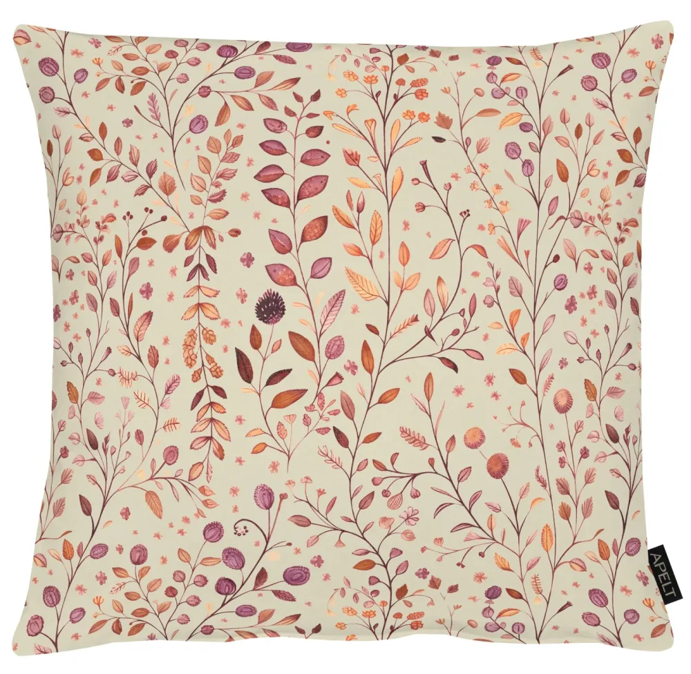Apelt Kissenhülle Blätterzweige 50x50 cm, Creme  | Schubiger Möbel