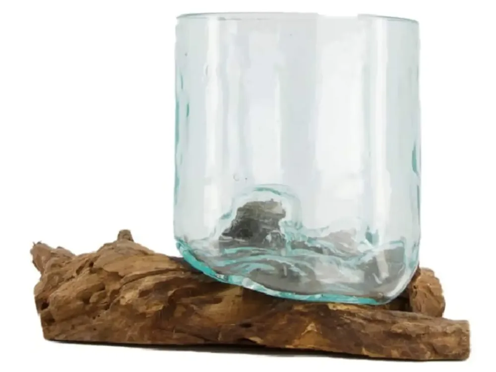 Decofinder Vase Wurzel mit Glas H: 16 cm  | Schubiger Möbel