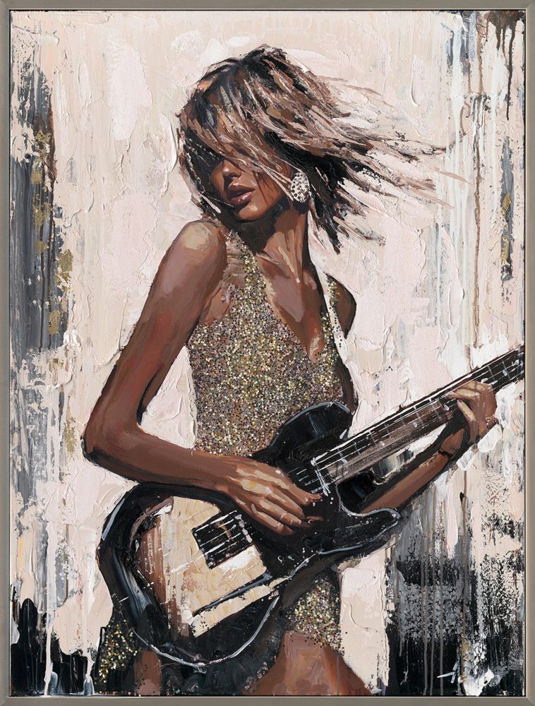image LAND Gemälde Black Guitar Girl  | Schubiger Möbel
