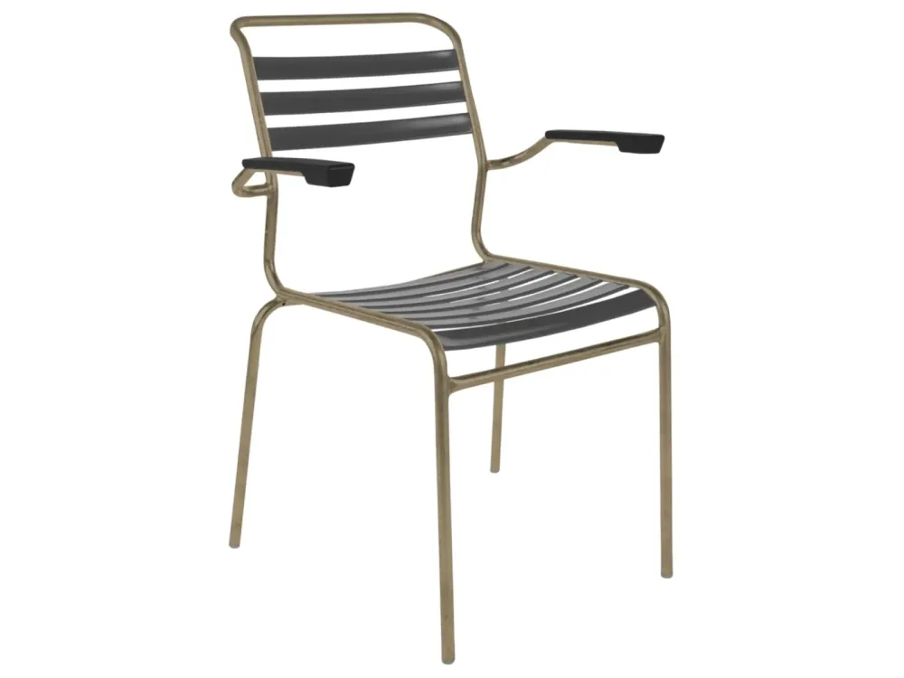 Schaffner Lättli-Stuhl Säntis mit Armlehnen Grau | Schubiger Möbel