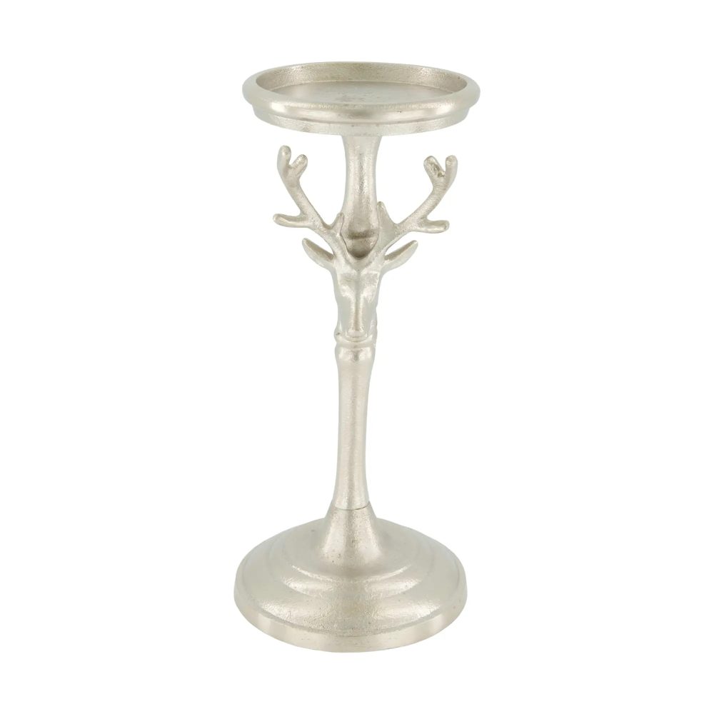 Decofinder Kerzenständer Alce, Metall, Silber  | Schubiger Möbel