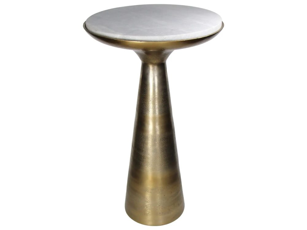 Kersten Beistelltisch Aluminium Marmor H: 63 cm  | Schubiger Möbel