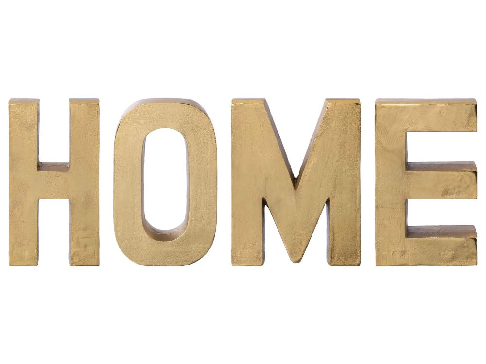 Gasper Schriftzug Home, Gold H: 30 cm  | Schubiger Möbel