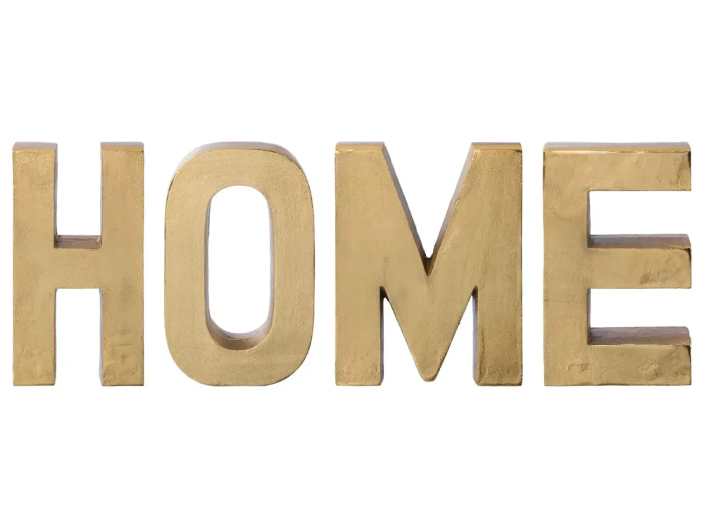 Gasper Schriftzug Home, Gold H: 30 cm  | Schubiger Möbel