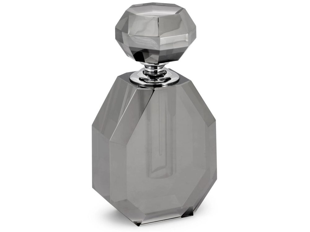 Abhika Parfüm Flakon Kristallglas Grau H: 18 cm Transparent | Schubiger Möbel