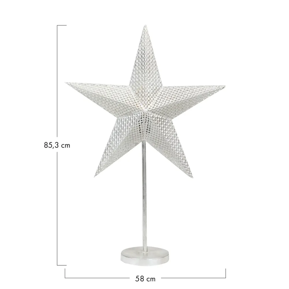 Decofinder Tischleuchte Stern Aus Metall, Silber H: 86 cm  | Schubiger Möbel