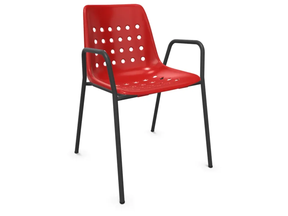 Schaffner Schalen-Stuhl Bermuda mit Armlehne Rot | Schubiger Möbel