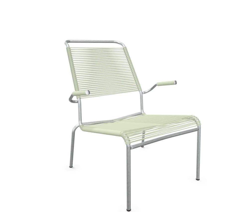 Schaffner Spaghetti-Lounger Säntis mit Lehne / Hochlehner Feuerverzinkt Grün | Schubiger Möbel