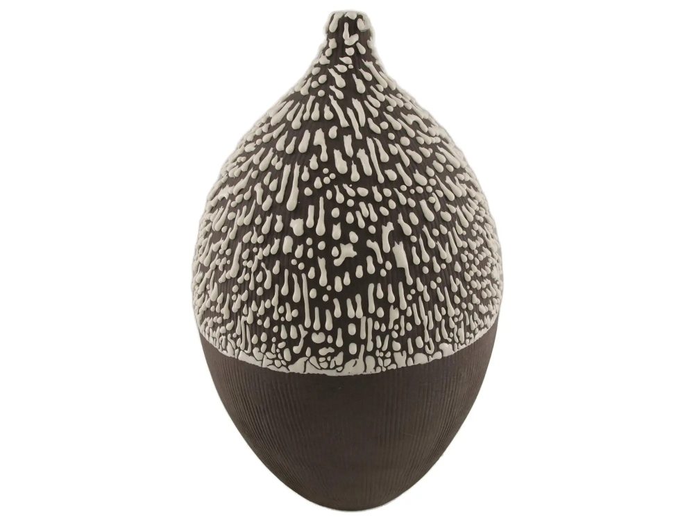 Decofinder Vase Keramik Schwarz Weiss H: 44 cm  | Schubiger Möbel